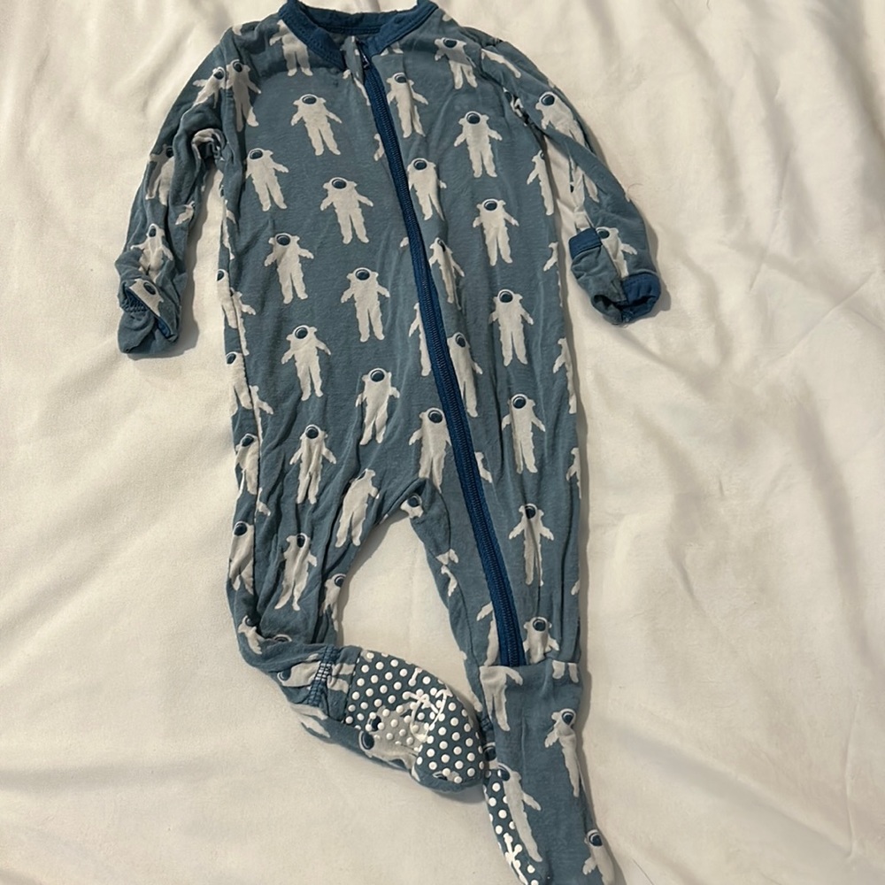 Kickee pants blue newborn footie pajama